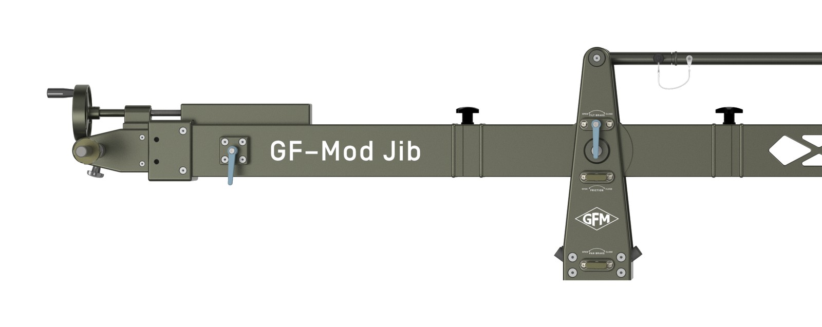 GF-Mod Jib side view with the telescopic counterweight arm