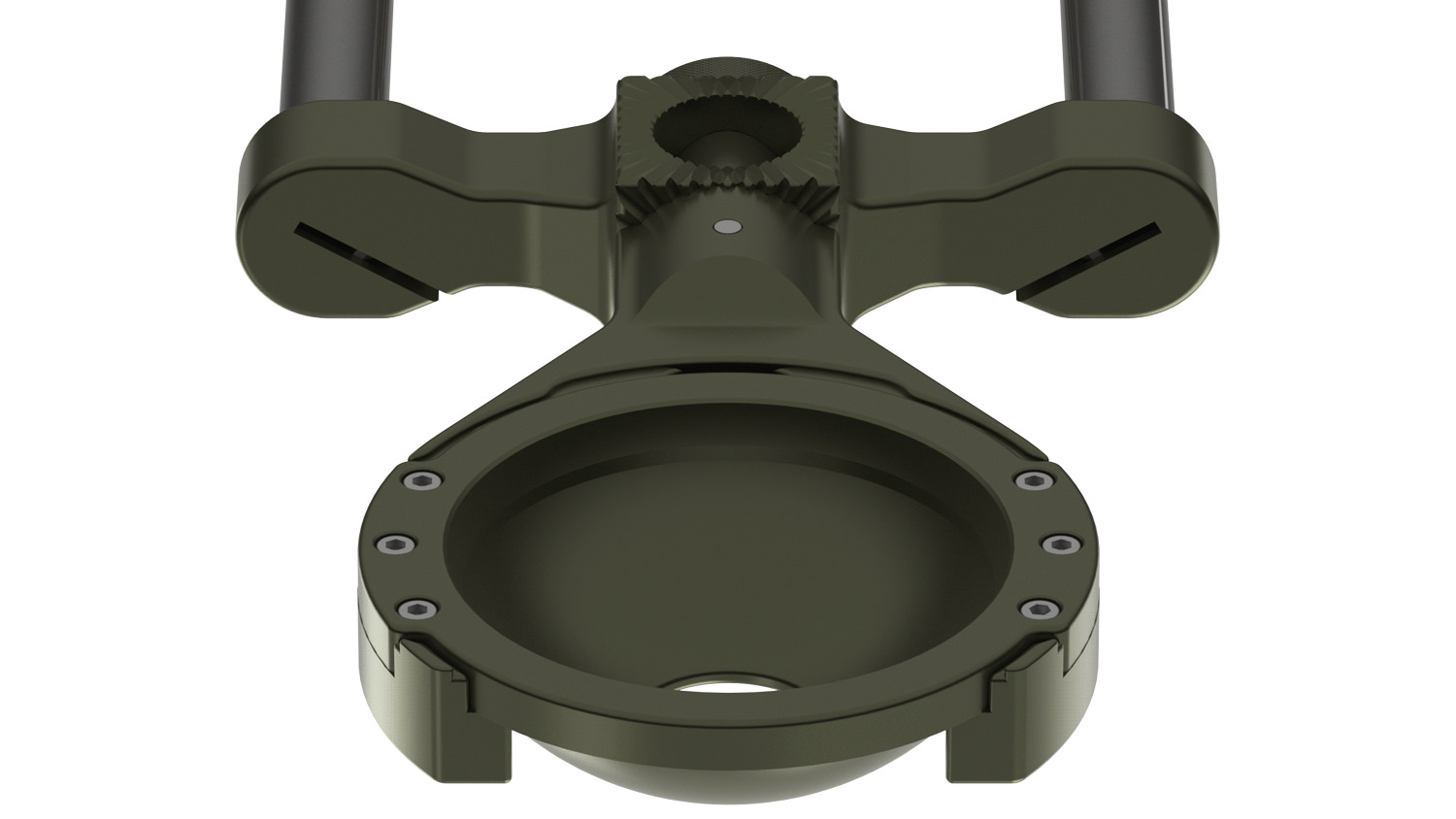 The 150 mm bowl nose mount below the front end of the GF-Jib Slider