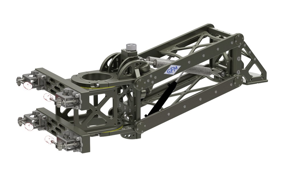 GF-Maxi Shock Absorber clamped to 48 mm scaffold tube