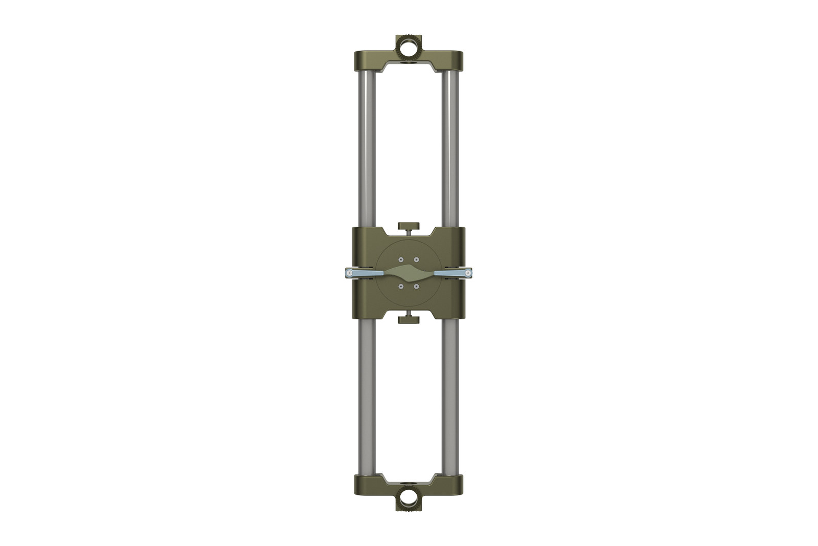 GF-Multi Offset Rig seen from above: centre part between two parallel tubes, end mounts at both ends