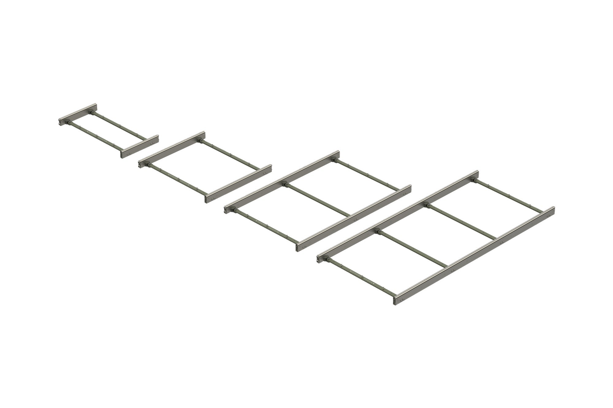 GF-Steel Track seen from above: rails, sleepers and cross bracing